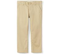 Amazon Essentials Pantalon chino uniforme à devant plat pour fille avec stretch réglable, marron kaki, taille 8