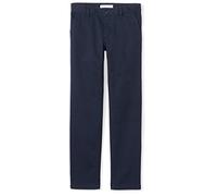 Amazon Essentials Pantalon chino uniforme à devant plat pour petite fille, extensible réglable, bleu marine, 4T