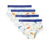 Amazon Essentials Pantalon d’Entraînement en Coton Mixte enfant, Lot de 4, Dinosaure / Rayures, 4 ans