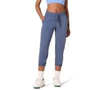 Amazon Essentials Pantalon de Jogging Court Tissé, Extensible, Actif et Performant, Entrejambe de 60 cm Femme, Bleu L'ombre de la Nuit, S