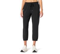 Amazon Essentials Pantalon de Jogging Court Tissé, Extensible, Actif et Performant, Entrejambe de 60 cm Femme, Noir, XL