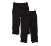 Amazon Essentials Pantalon de Jogging en Polaire Garçon, Lot de 2, Noir, 4 Ans