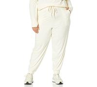 Amazon Essentials Pantalon de Jogging Stretch en Tissu Tech Brossé (Grandes Tailles Disponibles) Femme, Blanc Cassé, XL Grande Taille
