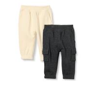 Amazon Essentials Pantalon De Jogging Style Cargo Bébé Garçon, Lot de 2, Beige/Charbon, 12 mois