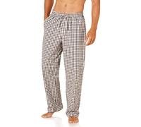Amazon Essentials Pantalon de Pyjama en Popeline de Coton avec Cordon de Serrage à la Taille, Coupe Droite Homme, Noir Gris Écossais, XL