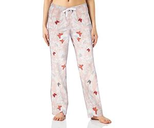 Amazon Essentials Pantalon de Pyjama en Popeline Femme, Rose Papillons, XL