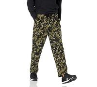 Amazon Essentials Pantalon de Survêtement Cargo en Polaire à Ourlet Ouvert Homme, Vert Olive Motif Géométrique Camouflage, L