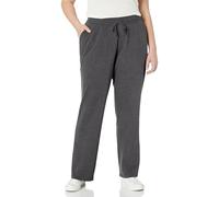 Amazon Essentials Pantalon de Survêtement Droit avec Cordon de Serrage pour Femmes, en Polaire (Disponible en Grande Taille) Femme, Charbon Chiné, XL