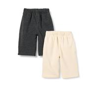 Amazon Essentials Pantalon En Coton French Terry Mixte Bébé, Lot de 2, Beige/Charbon, 3-6 mois