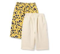 Amazon Essentials Pantalon En Coton French Terry Mixte Bébé, Lot de 2, Beige/Jaune Animal, 6-9 mois