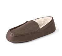Amazon Essentials Pantoufles mocassins pour homme, cuir synthétique marron foncé, pointure 42