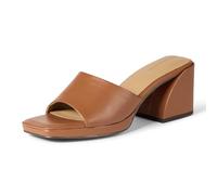 Amazon Essentials Platform Mule Sandals Femme, Similicuir Brun Clair, 44.5 EU