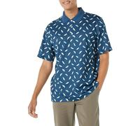 Amazon Essentials Polo de Golf à Manches Courtes, Évacuation de l’Humidité et Séchage Rapide Homme, Bleu Sarcelle Imprimé Oiseaux, XL