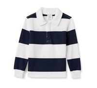 Amazon Essentials Polo de rugby Garçon, Bleu Marine Blanc Motif Rayures Rugby, 3 ans