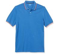 Amazon Essentials Polo en piqué de coton pour homme (disponible en grande taille large), rayures bleues rouges et blanches, taille XL