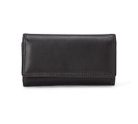 Amazon Essentials Portefeuille Continental Long en Cuir avec Rabat Femme, Brun Foncé, Taille unique