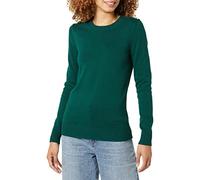 Amazon Essentials Pull À Col Rond 100 % Coton (Disponible en Grande Taille) Femme, Vert Foncé, L