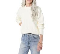 Amazon Essentials Pull À Col Rond Torsadé Moderne Doux Au Toucher (Disponible en Grande Taille) Femme, Ivoire, S