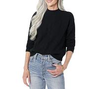 Amazon Essentials Pull À Col Rond Torsadé Moderne Doux Au Toucher (Disponible en Grande Taille) Femme, Noir, XS