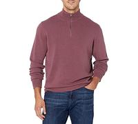 Amazon Essentials Pull à Fermeture Éclair 3/4 100% Coton Homme, Prune, XL