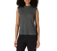 Amazon Essentials Pull à Manches Courtes, Coupe Classique Femme, Charbon Chiné, L