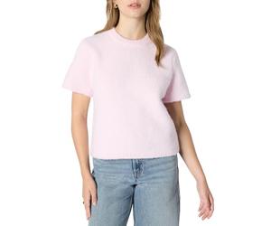 Amazon Essentials Pull à Manches Courtes en Faux Mohair, Coupe Décontractée Femme, Lilas Pastel, L