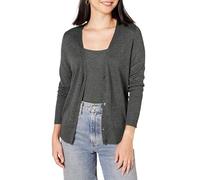 Amazon Essentials Pull Cardigan Léger Femme, Charbon Chiné, M