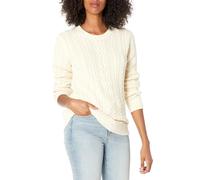 Amazon Essentials Pull Fisherman à manches longues et col rond pour femme (disponible en grande taille), crème, XL