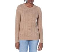 Amazon Essentials Pull Fisherman à manches longues et col rond pour femme (disponible en grande taille), camel chiné, taille S