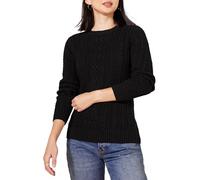 Amazon Essentials Pull Fisherman à manches longues et col rond pour femme (disponible en grande taille), noir, taille XXL