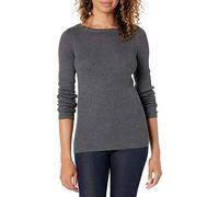 Amazon Essentials Pull Léger à Manches Longues, Coupe Classique Femme, Charbon Chiné, M