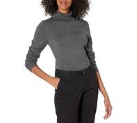 Amazon Essentials Pull Léger à Manches Longues, Coupe Classique Femme, Charbon Chiné, XS