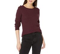 Amazon Essentials Pull Léger à Manches Longues en Maille Torsadée Femme, Bordeaux, M