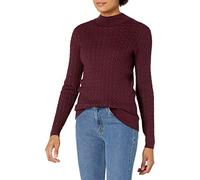Amazon Essentials Pull Léger à Manches Longues en Maille Torsadée Femme, Bordeaux, XS