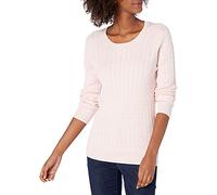 Amazon Essentials Pull Léger à Manches Longues en Maille Torsadée Femme, Rose Clair, XXL