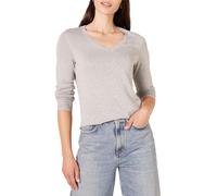 Amazon Essentials Pull Léger à Manches Longues et Col en V Femme, Gris Clair Chiné, M
