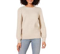 Amazon Essentials Pull Ras du Cou à Épaules Plissées Doux Au Toucher Femme, Beige, XS