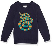 Amazon Essentials Pull Ras-du-Cou Garçon, Bleu Marine Foncé Serpent, 9 Ans