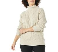 Amazon Essentials Pull torsadé Doux au Toucher col cheminée pour Femme, Beige, XS