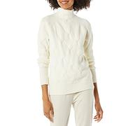 Amazon Essentials Pull torsadé Doux au Toucher col cheminée pour Femme, Ivoire, Taille M