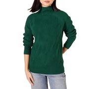 Amazon Essentials Pull torsadé Doux au Toucher col cheminée pour Femme, Vert foncé, Taille S