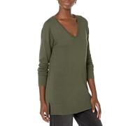 Amazon Essentials Pull Tunique Léger À Manches Longues Et Col En v (Disponible En Grande Taille) Femme, Olive Foncé, M