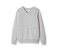 Amazon Essentials Pull unisexe en coton à col en V pour tout-petits, gris clair chiné, 2T