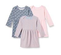 Amazon Essentials Robe à Manches Longues en Coton Bébé Fille, Lot de 3, Rose Pâle/Bleu Posey Floral, 0-3 mois
