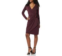 Amazon Essentials Robe Cache-cœur Classique à Manches Longues (Disponible en Grande Taille) Femme, Bordeaux, XS