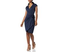 Amazon Essentials Robe cache-cœur classique, manches cape (disponible en grande taille) Femme, Bleu Marine, 3XL Grande taille