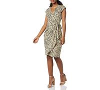 Amazon Essentials Robe Cache-cœur Classique, Manches Cape (Disponible en Grande Taille) Femme, Havane Impriméanimaux, M