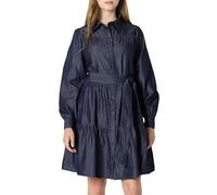 Amazon Essentials Robe-Chemise à Manches Longues Ajustée et Évasée en Chambray et Jean Femme, Rincé, XS