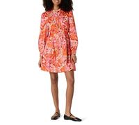 Amazon Essentials Robe Chemise à Volants en Satin de Coton, Coupe Classique Femme, Rouge Coquelicot Vif Rose Blush Multi Folk Floral, M