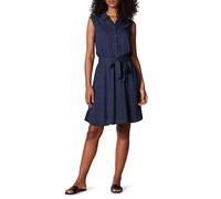 Amazon Essentials Robe-Chemise Tissée À Coupe Décontractée sans Manches Femme, Bleu Marine, L